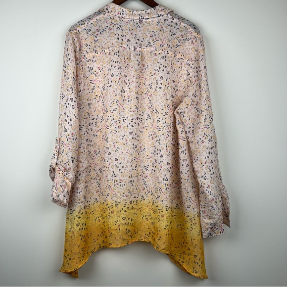 Zac & Rachel Ombré Asymmetrical Hem Button Women Size XL Coverup light 0212 - Picture 8 of 10